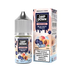 DRIP DOWN EDITION NIC SALT – BLUE RAZZ PEACH ICE – 30ML (25MG-50MG)