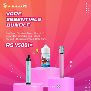 Bundle # 4 Ultimate Quad Offer 🥳 | Tokyo Phantom Smart Bar Kit + Refillable Pod + Nic Salt + Disposable Vape 2500 Puffs for only Rs.4,500